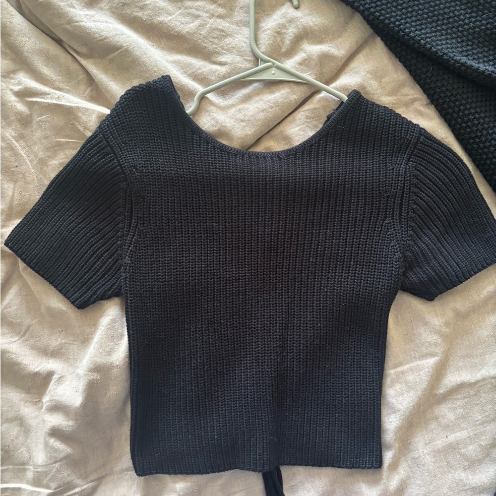 Black Knit Women's Top